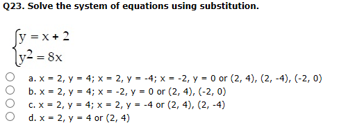 solve the system of equations using substitution y 4x y 8x 8