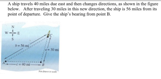 Solved A Ship Travels 40 Miles Due East And Then Changes | Chegg.com