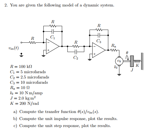 Solved 2. You are given the following model of a dynamic | Chegg.com