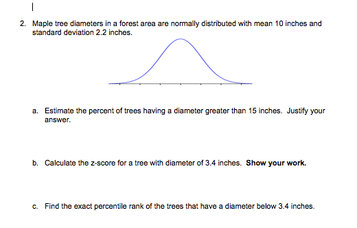 Solved Maple tree diameters in a forest area are normally | Chegg.com