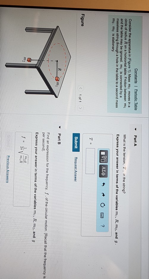 Solved Part A Consider the apparatus in (Figure 1). Mass mi | Chegg.com