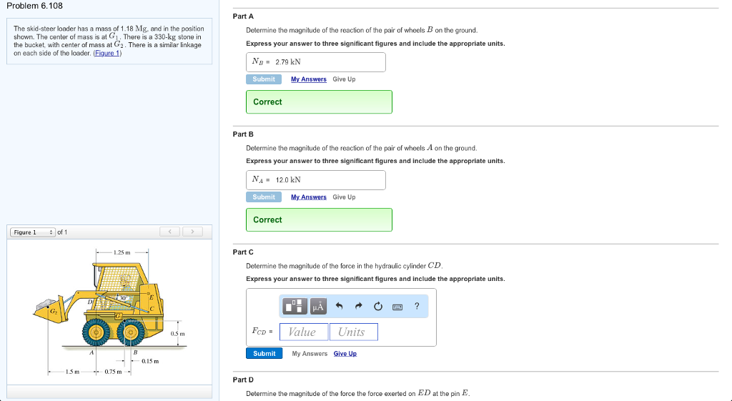 Solved Problem 6.108 Part A The skidsteer loader has a mass