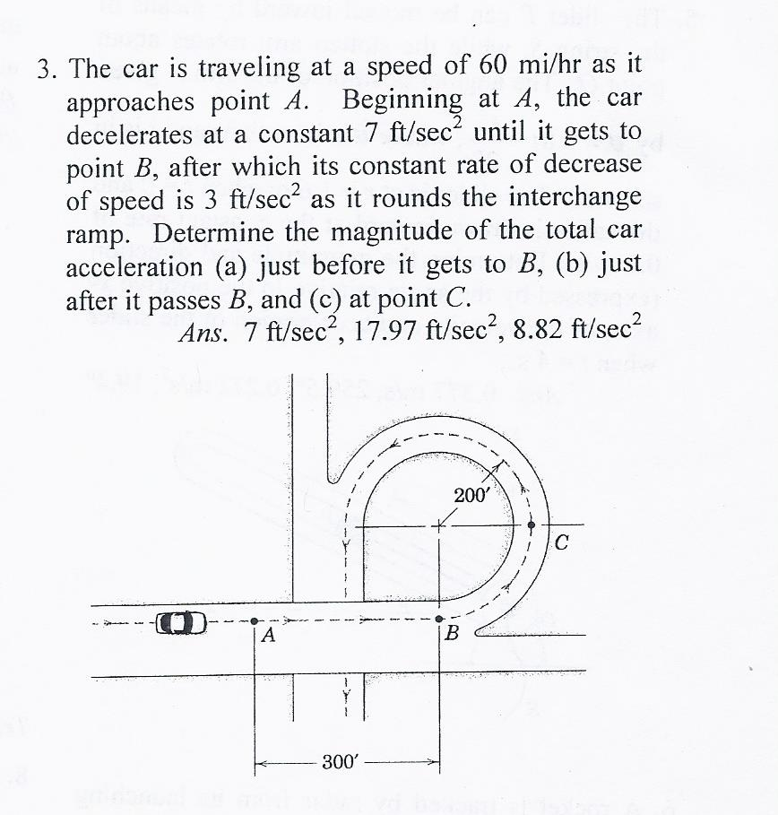 Solved 3. The Car Is Traveling At A Speed Of 60 Mi/hr As It | Chegg.com