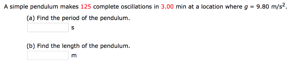 Solved A Simple Pendulum Makes 125 Complete Oscillations In | Chegg.com