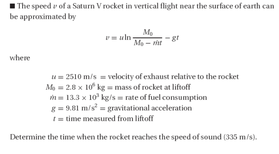 Solved The speed v of a Saturn V rocket in vertical flight
