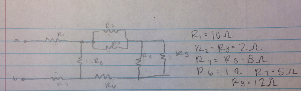 Solved Determine Rab (equivalent resistance) for the circuit | Chegg.com