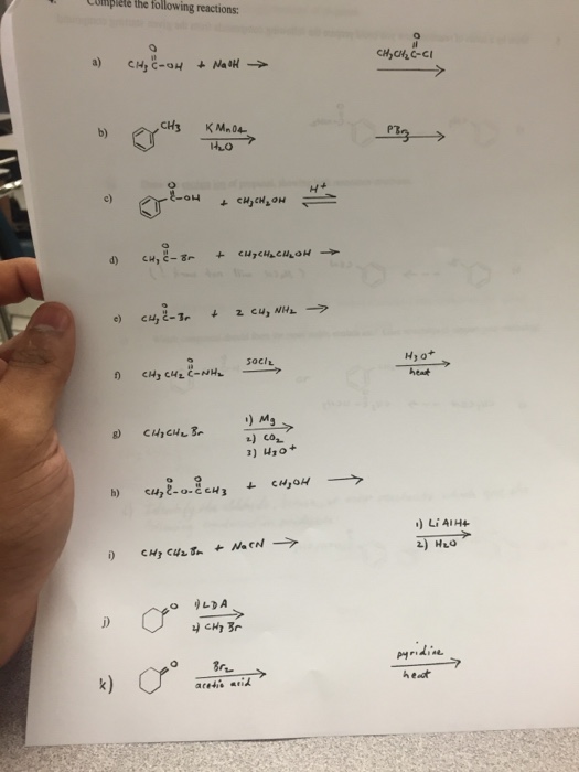 Solved Complete the reactions organic chemistry 2