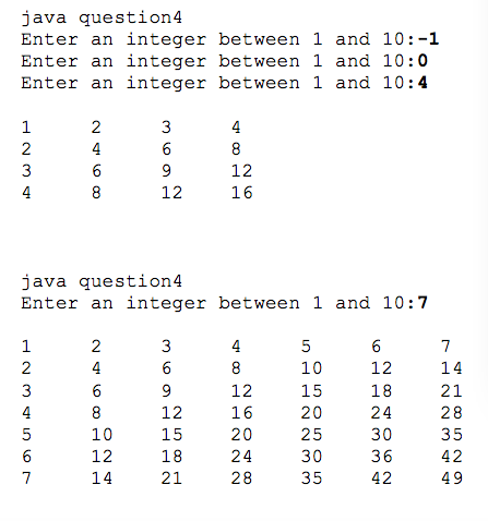 Solved Write nested for loops that will display a | Chegg.com