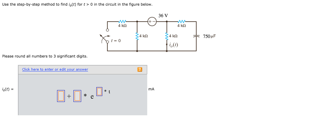 Solved Use The Step By Step Method To Find Io T For T 0