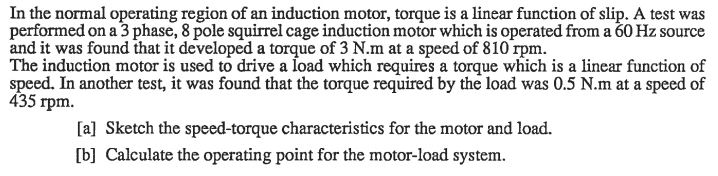 Solved In the normal operating region of an induction motor, | Chegg.com