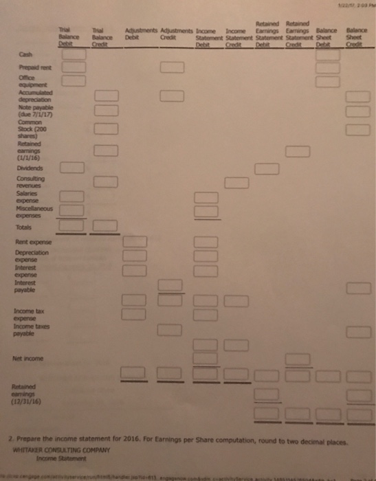 6. Worksheet for Service Company Whitaker Consulting Company - Solve