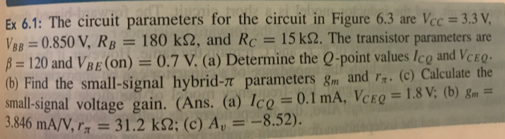 Solved Ex 6.1: The circuit parameters for the circuit in | Chegg.com