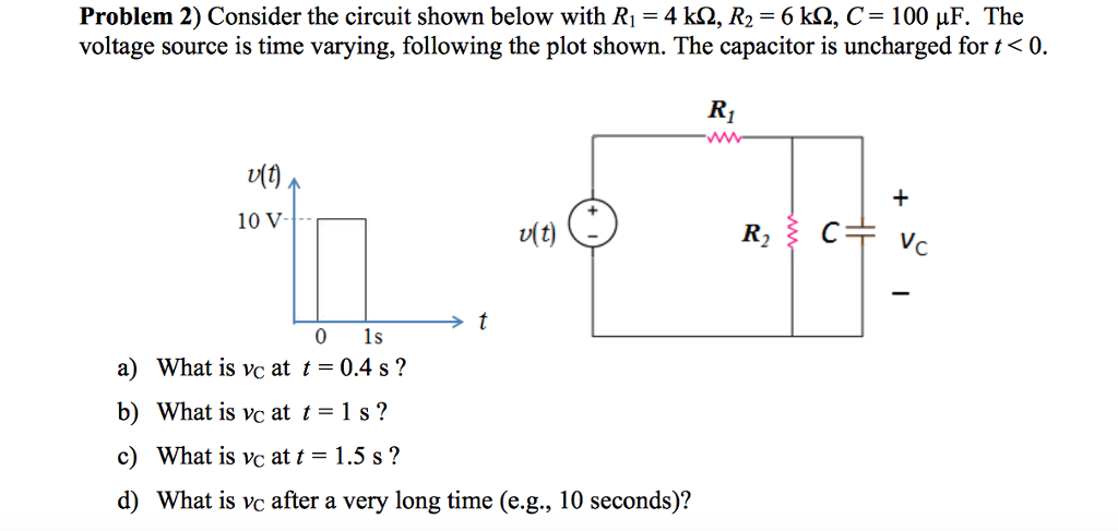 Solved Problem 1) Consider The Circuit Shown Below With | Chegg.com