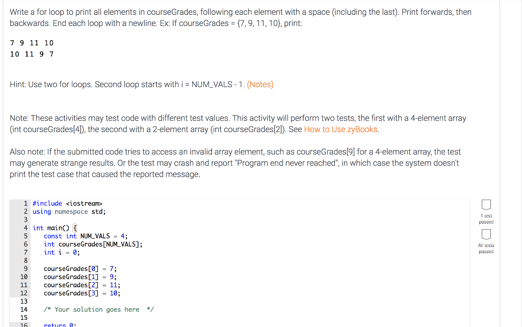 solved-write-a-for-loop-to-print-all-elements-in-chegg