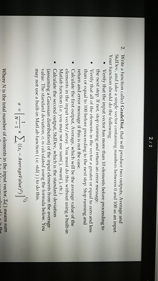 Solved 2 2 2. Write a function called GradeDist, that will | Chegg.com