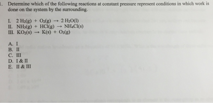 Solved Determine Which Of The Following Reactions At Chegg