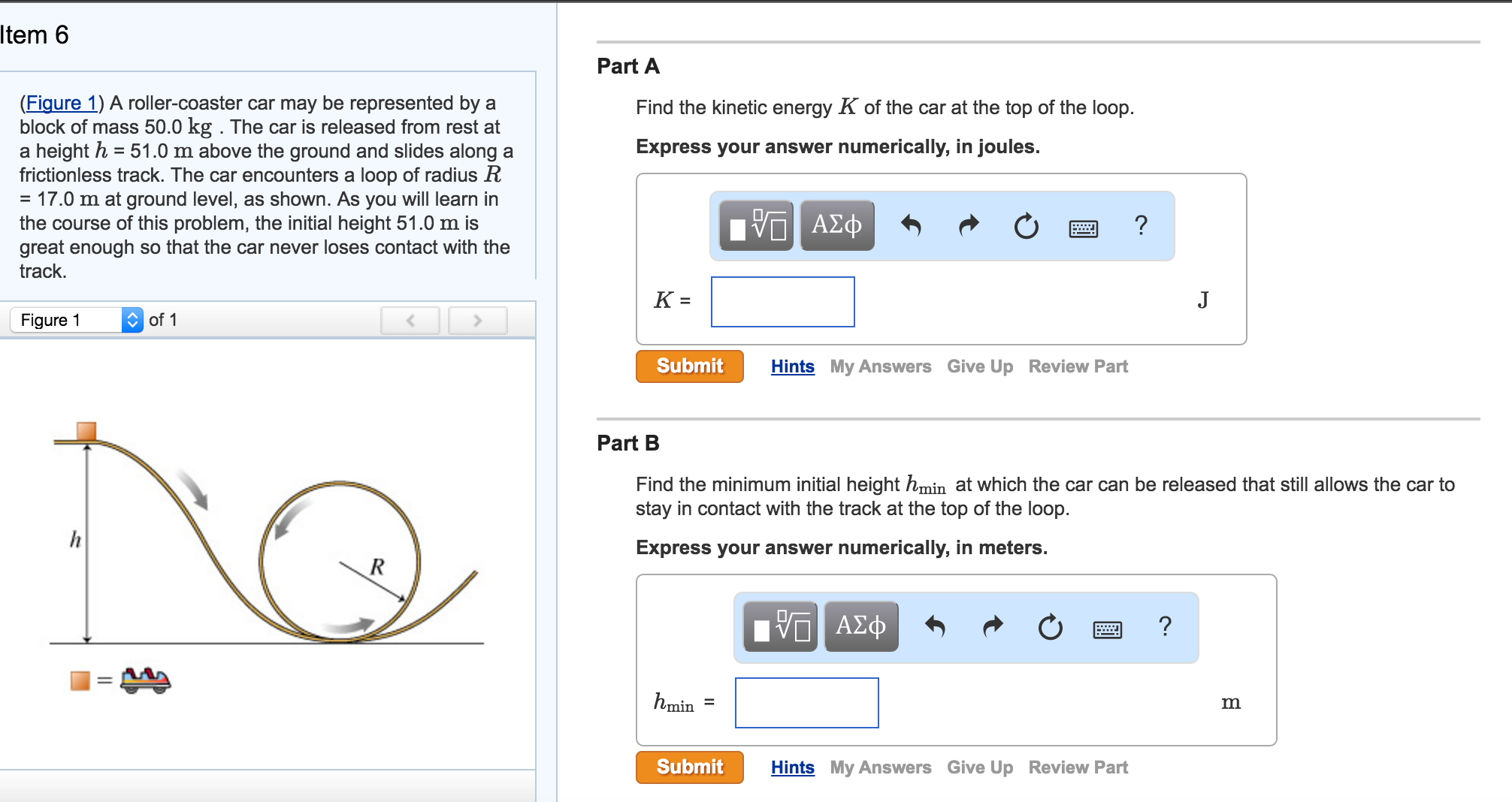 solved-a-roller-coaster-car-may-be-represented-by-a-block-of-chegg