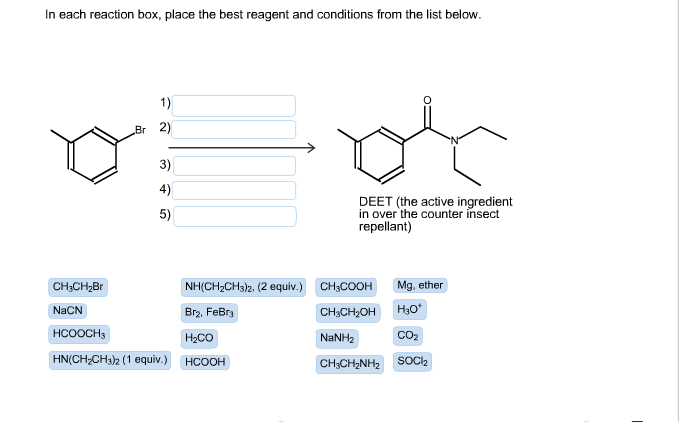 Solved In each reaction box, place the best reagent and | Chegg.com