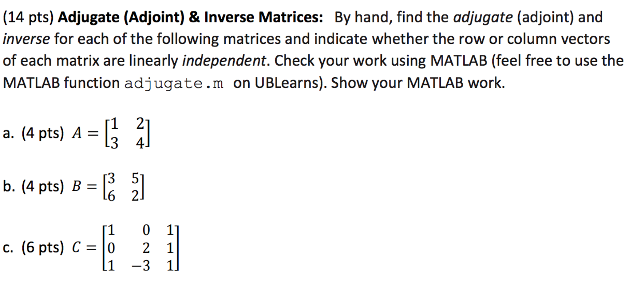 Adjugate Adjoint And Inverse Matrices By Hand Find 9206