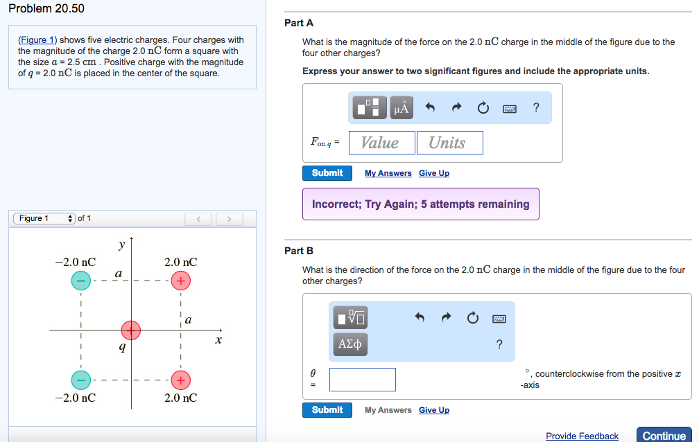 Solved (Figure 1) shows five electric charges. Four charges