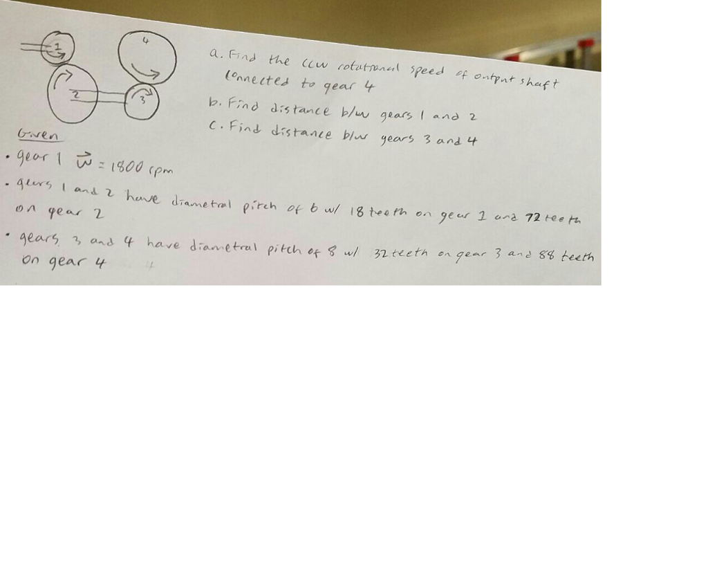 Solved Find the ccw rotational speed of output shaft