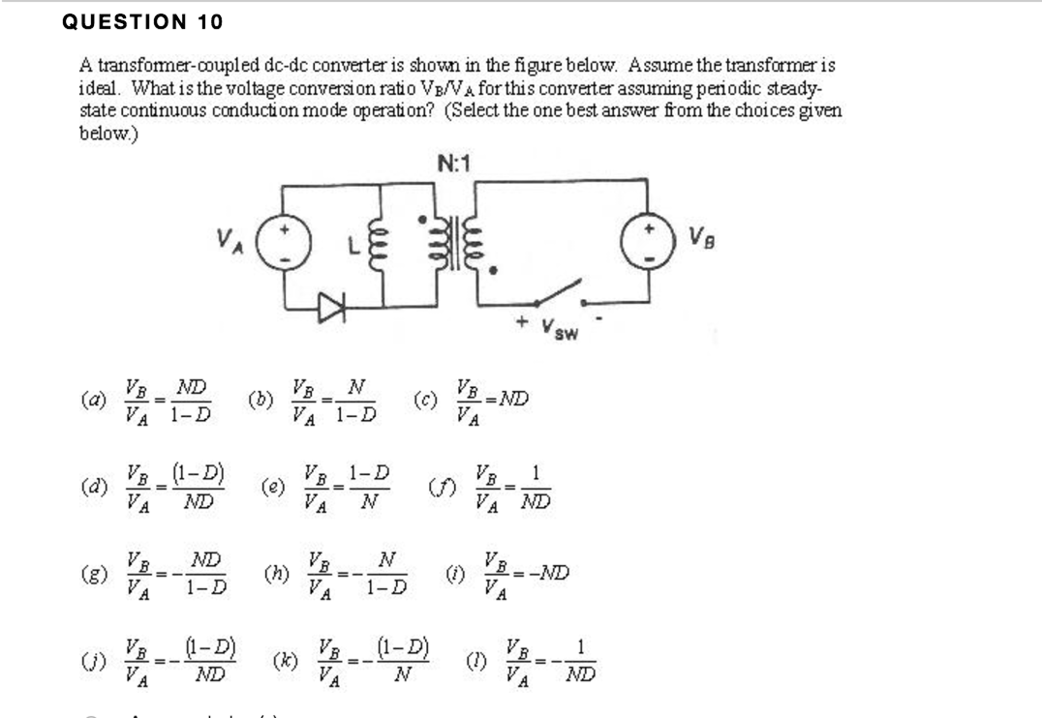 Solved A Transformer Coupled Dc Dc Converter Is Shown In The