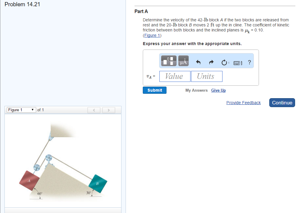 Solved Determine the velocity of the 42-lb block A if the | Chegg.com