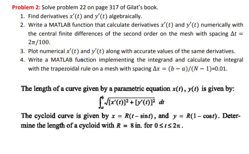 Solved Problem 2 Solve Problem 22 On Page 317 Of Gilat s Chegg