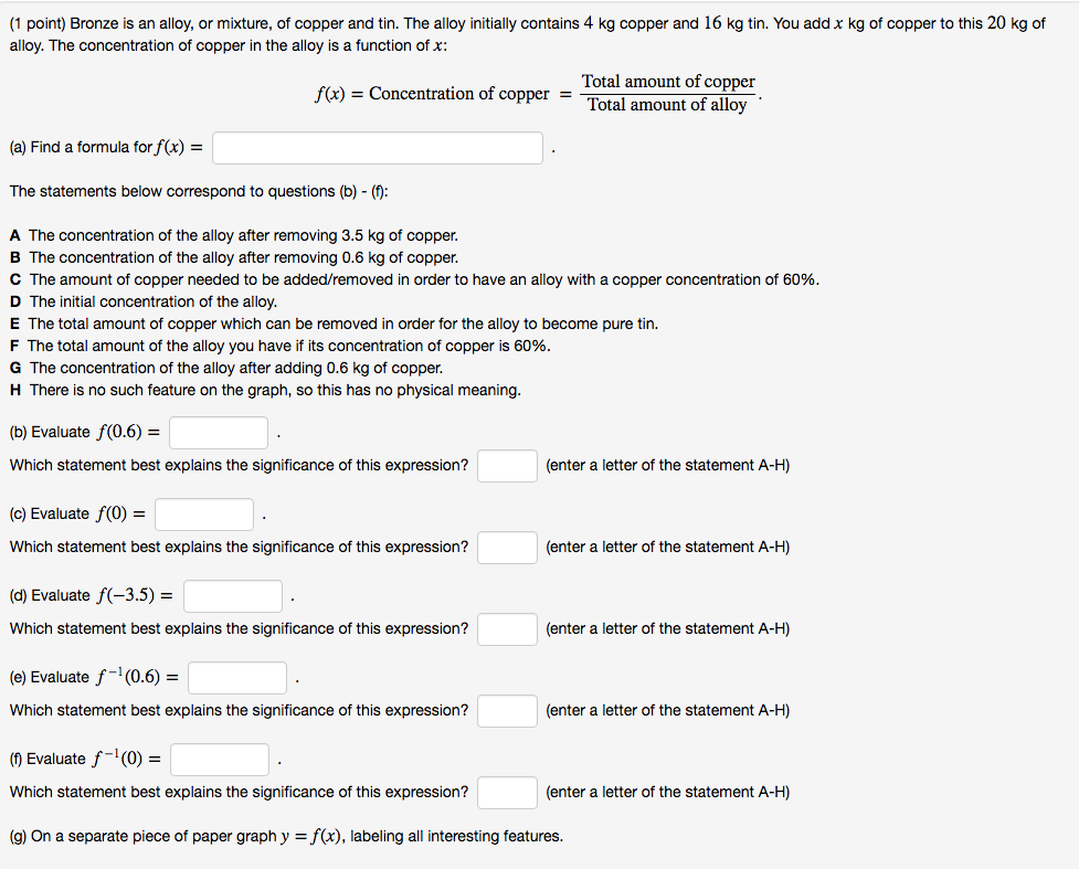 Solved Bronze is an alloy, or mixture, of copper and tin.