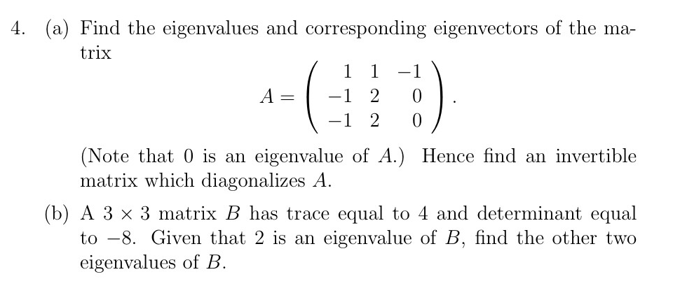 Solved Find The Eigenvalues And Corresponding Eigenvectors | Chegg.com