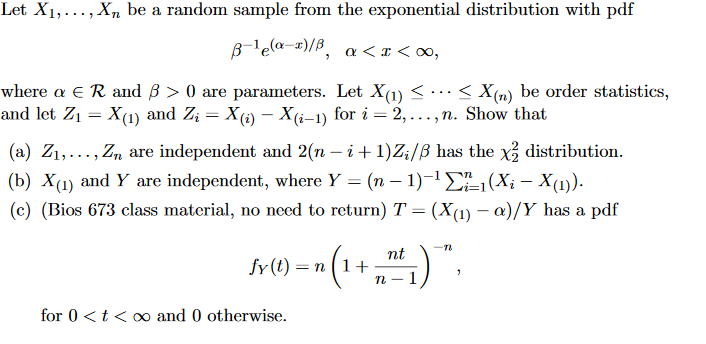 Let X1,...,Xn be a random sample from the exponential | Chegg.com