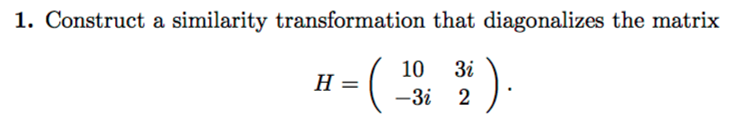 Solved 1. Construct A Similarity Transformation That | Chegg.com