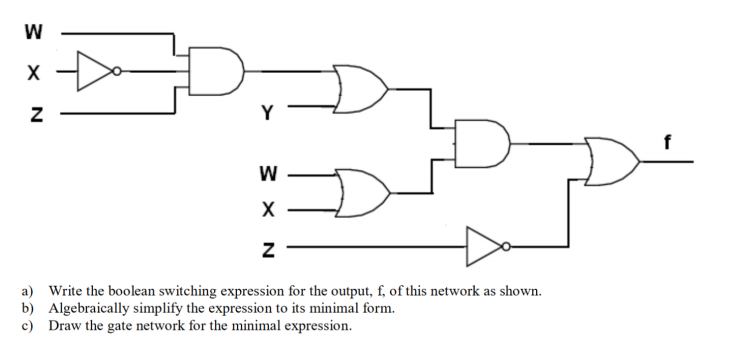 Solved a) Write the boolean switching expression for the | Chegg.com