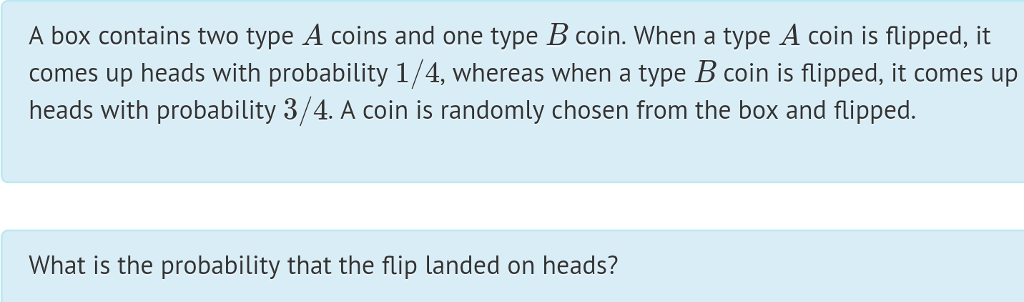 Solved A Box Contains Two Type A Coins And One Type B Coin. | Chegg.com