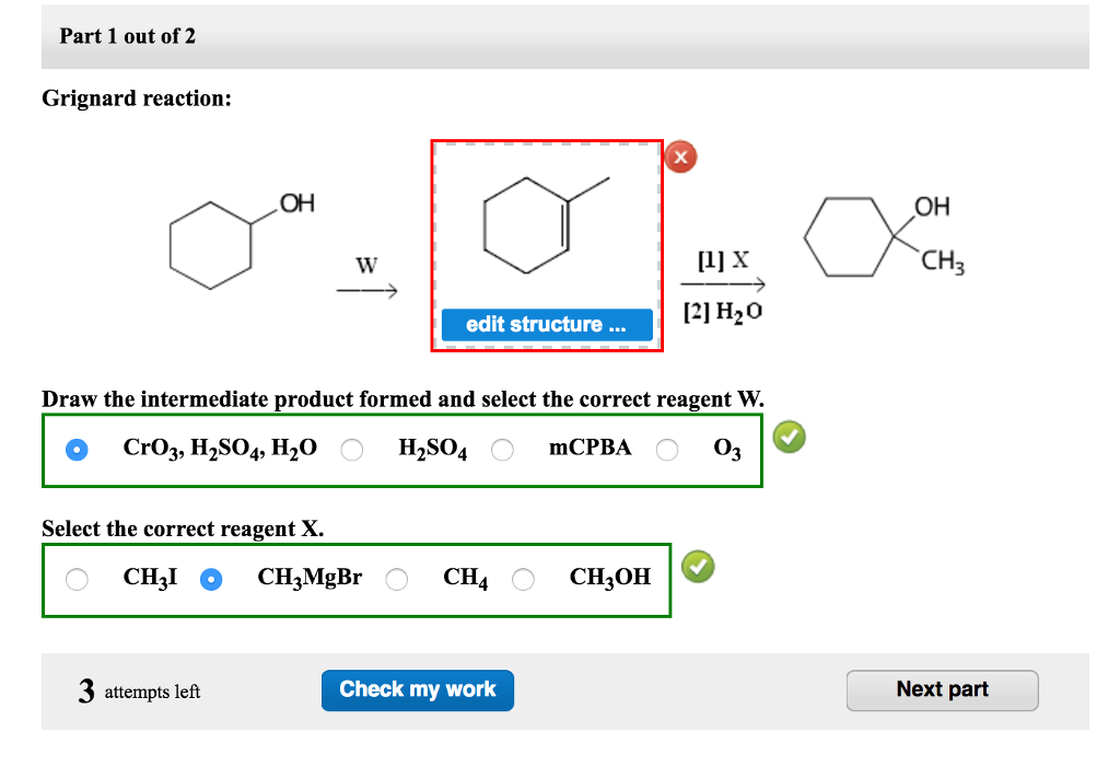 Solved Grignard Reaction. Draw The Intermediate Product | Chegg.com