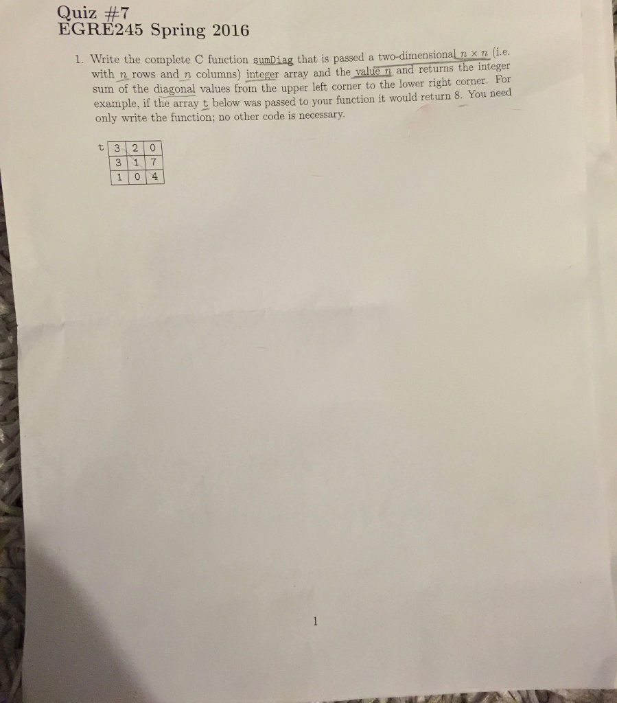 Solved Write the complete C function sum Dig that is passed | Chegg.com