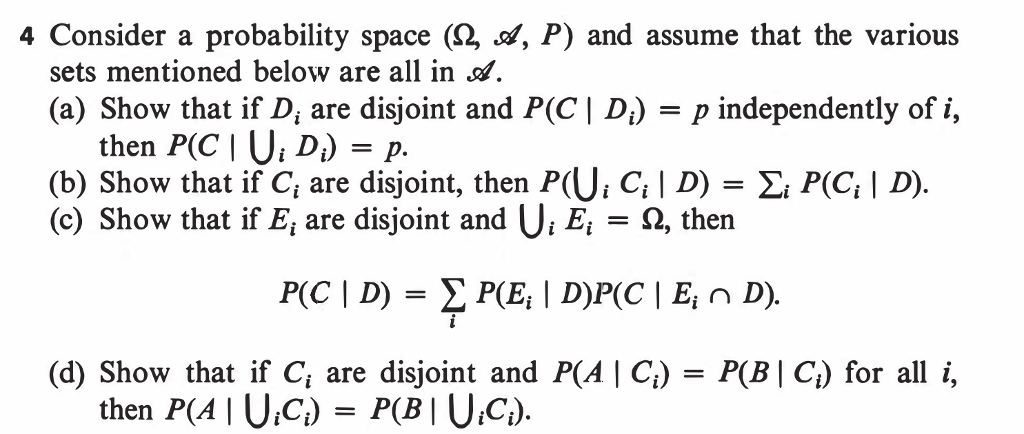 Solved Consider a probability space (Q, d, P) and assume | Chegg.com