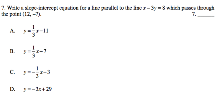 solved-write-a-slope-intercept-equation-for-a-line-parallel-chegg