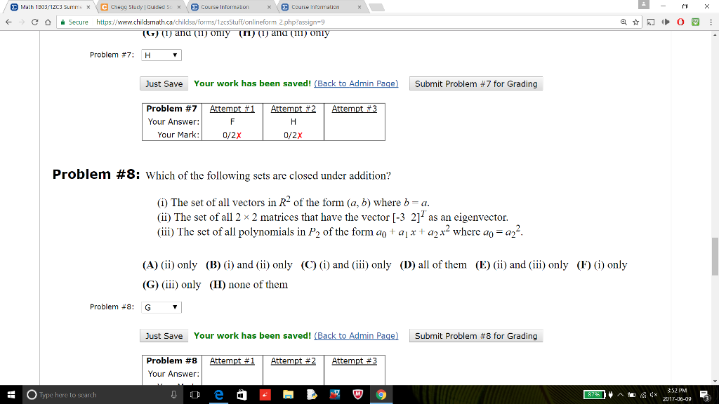 Solved E Math 1B03/1zc3 Summe X C Chegg Study Guided 5c X | Chegg.com