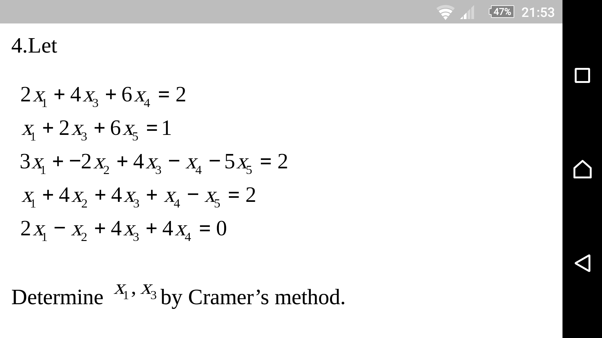 4 2x 1 )- 3 x 4 )= 6 x 2