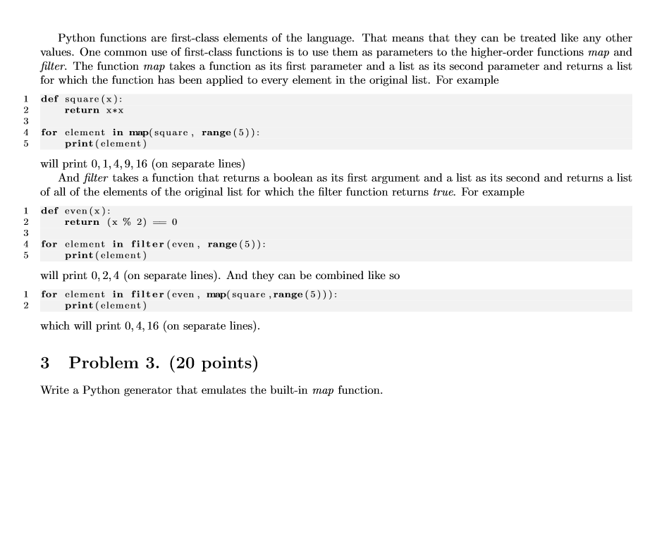 Python functions are first-class elements of the | Chegg.com image.