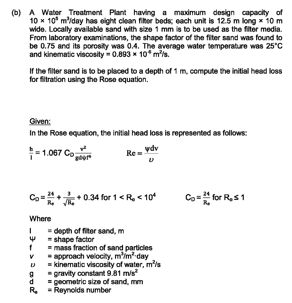 2. (a) A dualmedia filter consists of a 500 mm layer