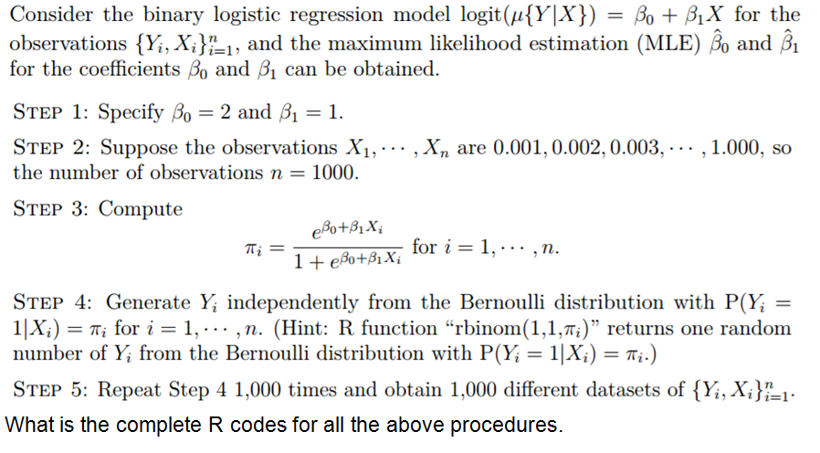 Consider The Binary Logistic Regression Model | Chegg.com