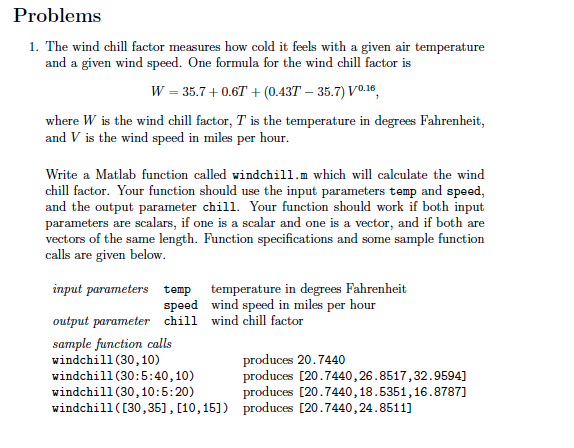 Solved The Wind Chill Factor Measures How Cold It Feels With | Chegg.com