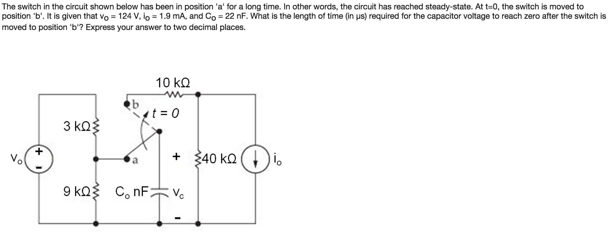 solved-the-switch-in-the-circuit-shown-below-has-been-in-chegg