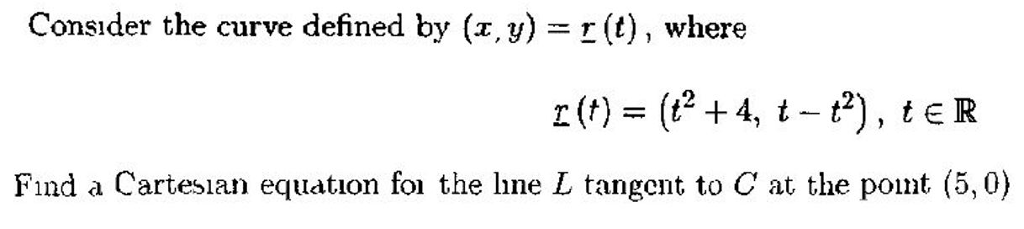 Solved Consider the curve defined by (x, y) = r(t), where | Chegg.com