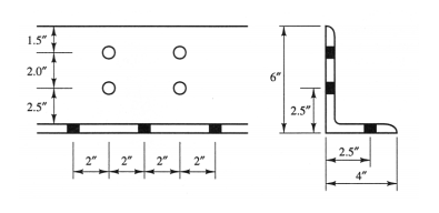 Solved Determine the net area for the L6x4x⅝ angle shown | Chegg.com