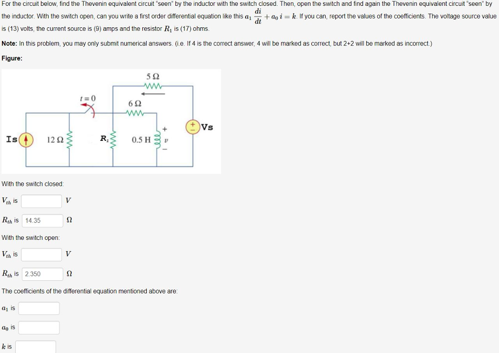 Solved For the circuit below, find the Thevenin equivalent | Chegg.com