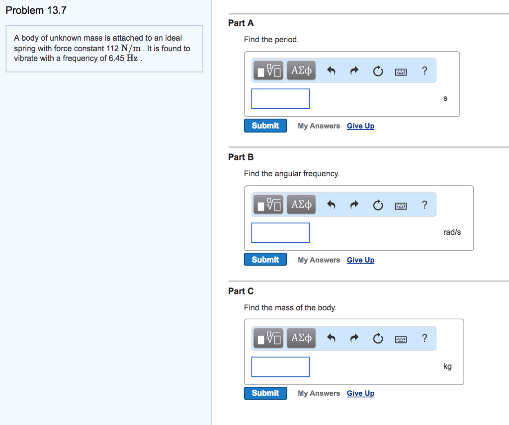 solved-problem-13-7-part-a-a-body-of-unknown-mass-is-chegg