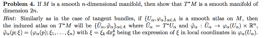 Solved If M is smooth n-dimensional manifold, then show that | Chegg.com